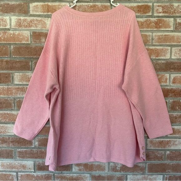 Talbots Knit Sweater Button Detail NEW Women’s Plus 3X Pink - Picture 9 of 11